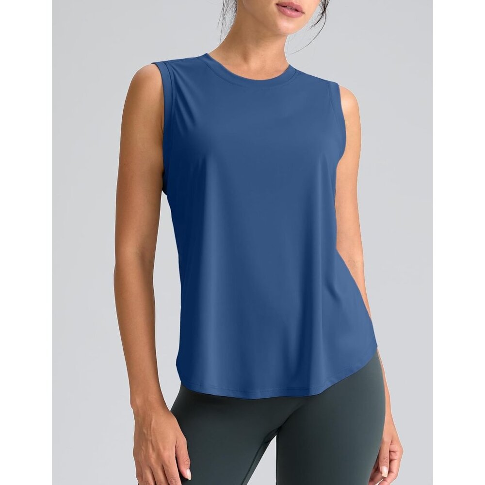 〽️Women's Blue Pull Over Sleeveless Breathable Running Tennis Yoga Tank Top
